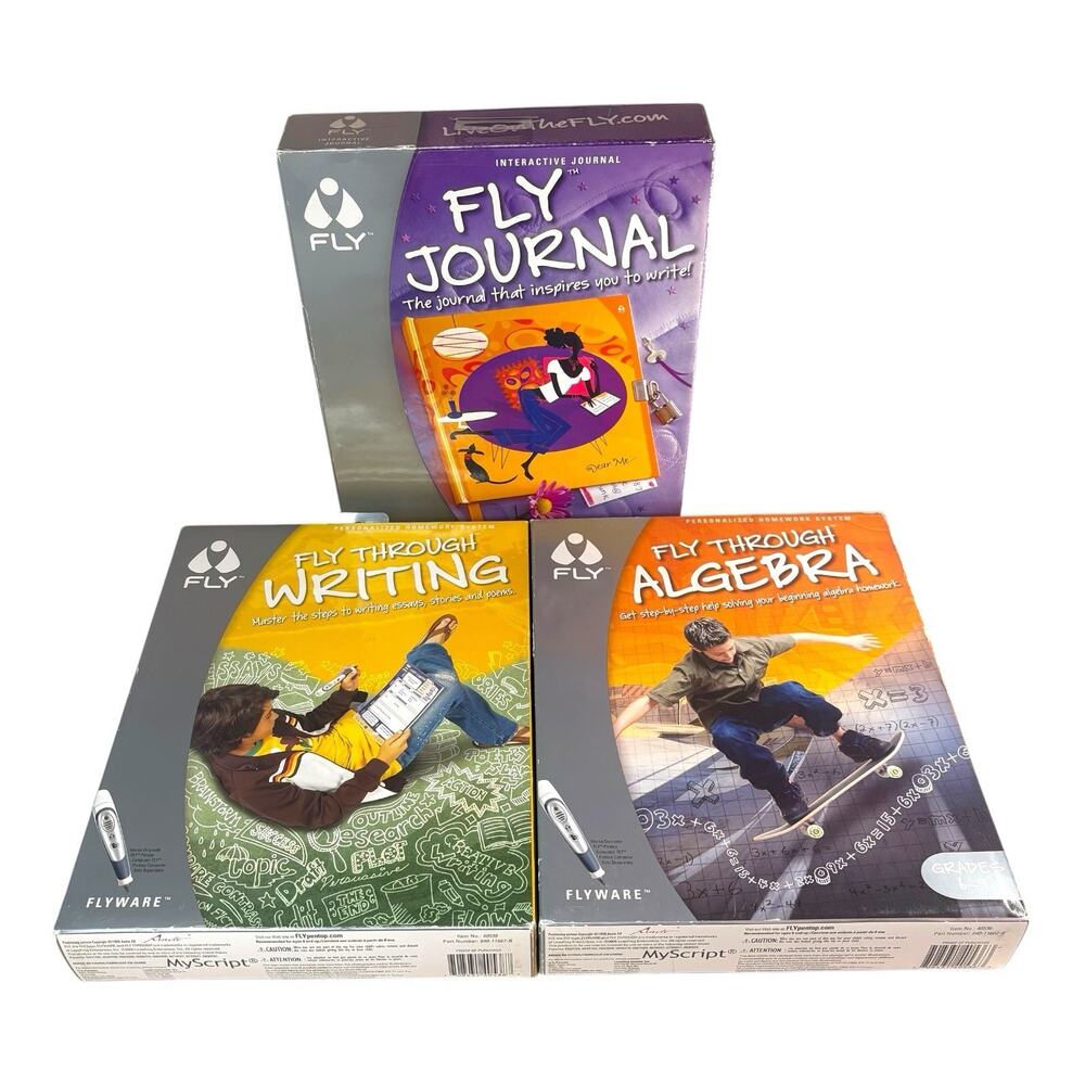 SEALED LOT! Fly Through Algebra, Writing, Journal Pentop Flyware Computer NO PEN